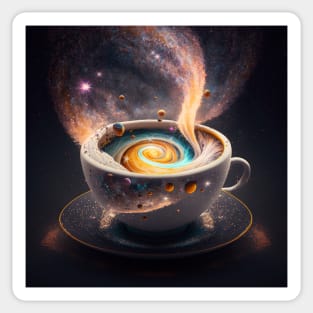 Cosmic Sips: A Celestial Journey through the Galaxy Sticker